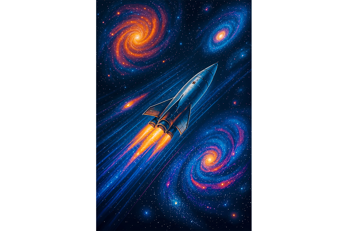 ai creation, spacecraft passing through nebulas, ai art, art, kanvas tablo