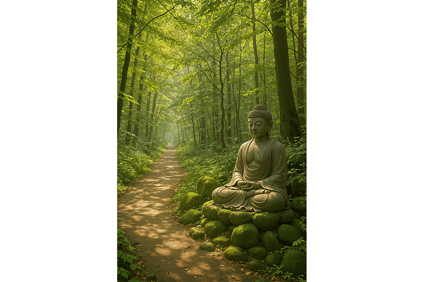 ai creation, Buddha in the forest, ai art, art, kanvas tablo