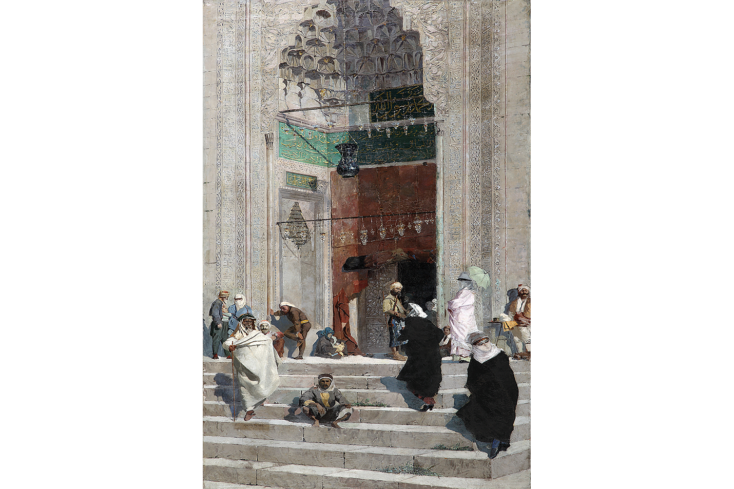 Ludwig Deutsch Cami Girişi Doğu Sahnesi Kanvas Tablo