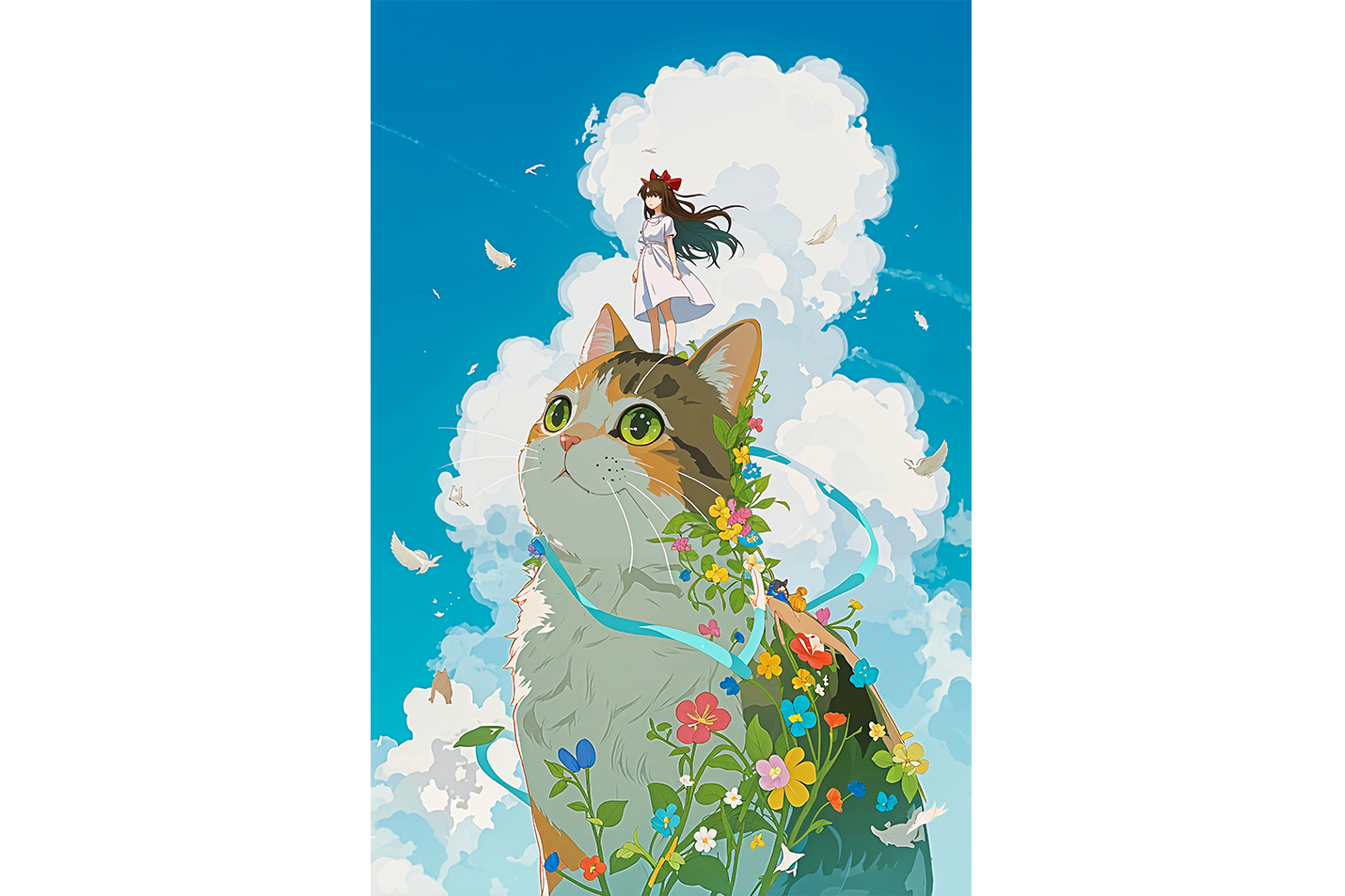 ai creation, Studio Ghibli themed cat, pet, ai art, art, kanvas tablo
