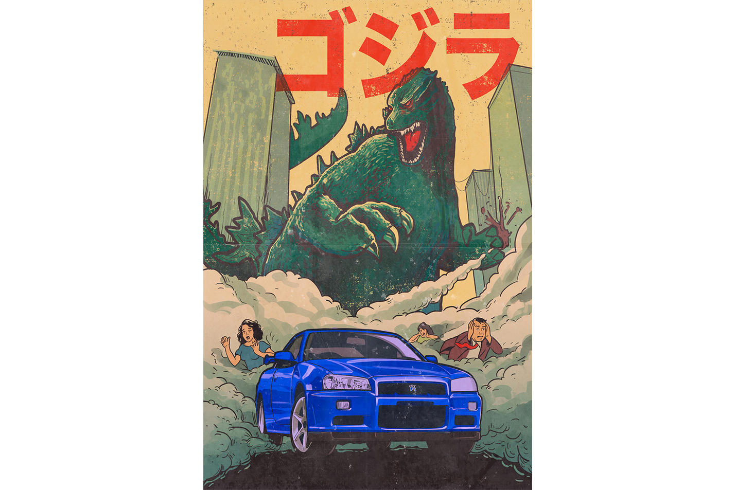 godzilla model 1, movies, art, kanvas tablo