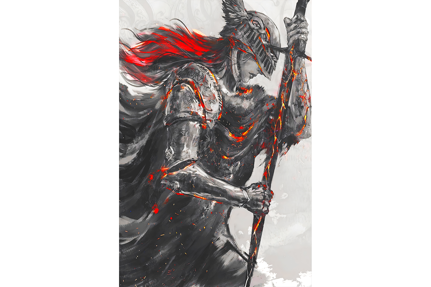 pc game, elden ring model 1, art, kanvas tablo