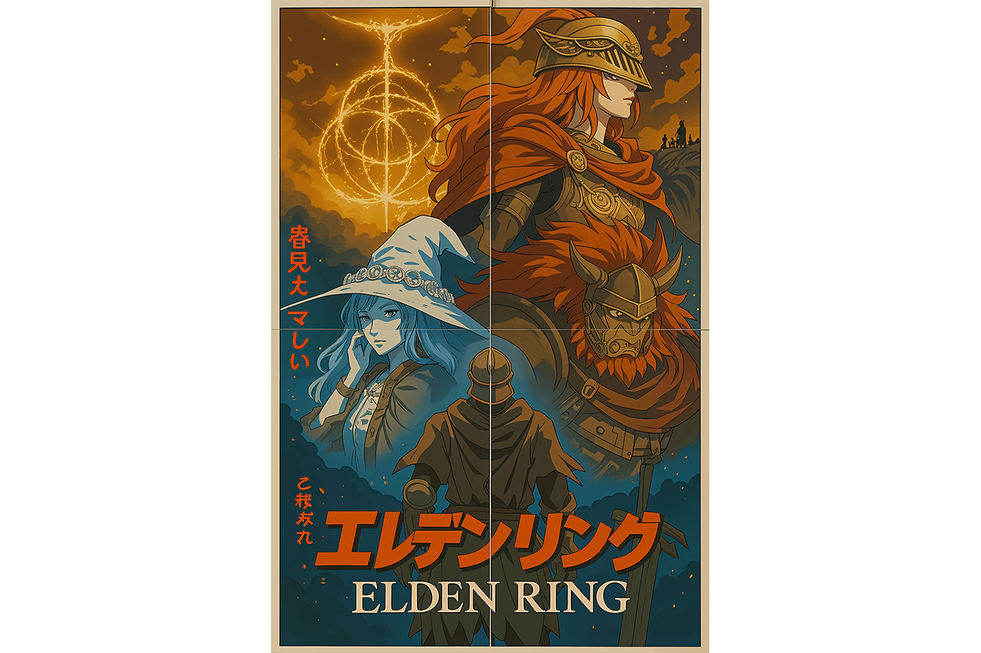 ai creation, elden ring cartoon, ai art, art, kanvas tablo