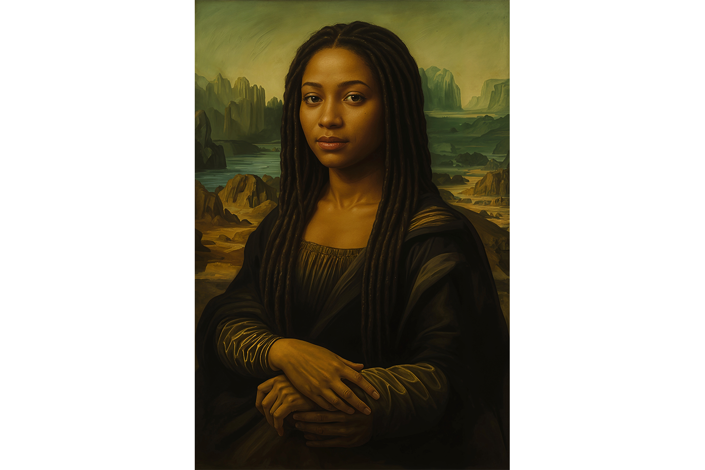 ai creation, latina mona lisa, ai art, art, kanvas tablo