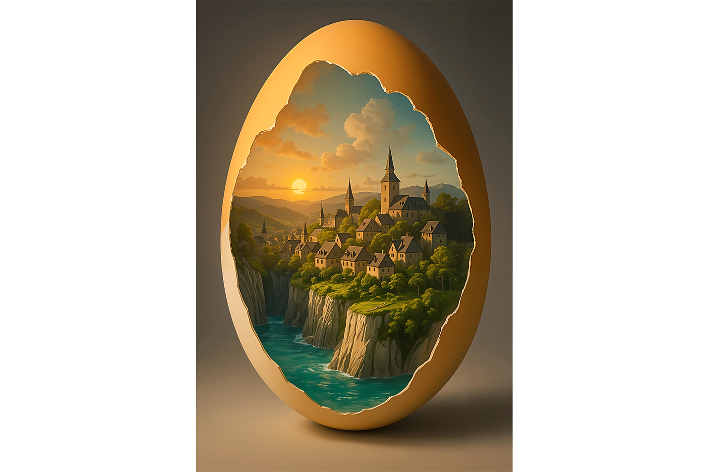 ai creation, egg city, ai art, art, kanvas tablo