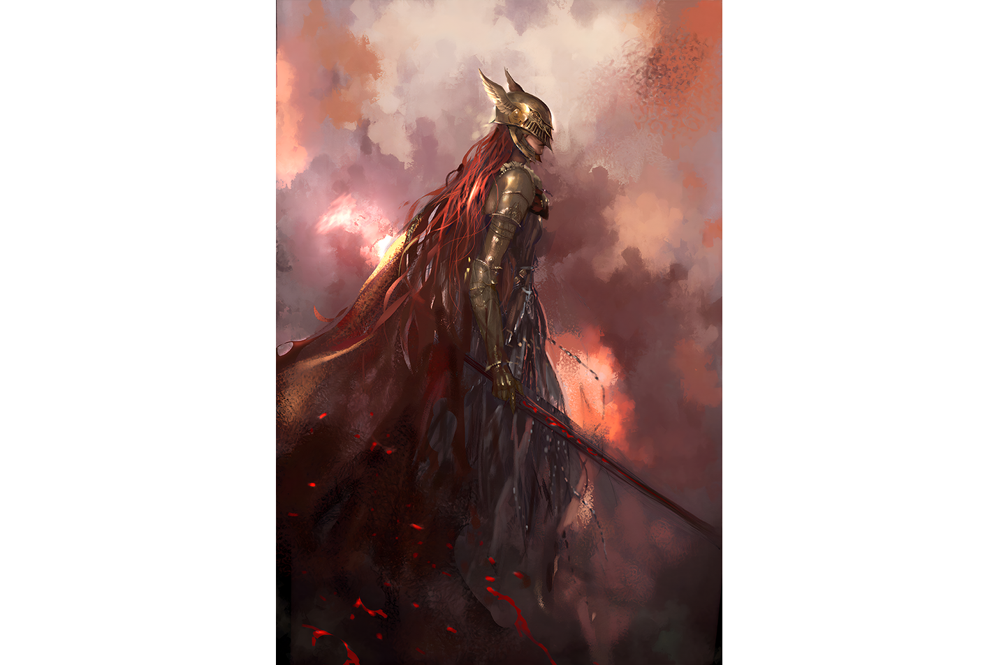pc game, elden ring model 2, art, kanvas tablo