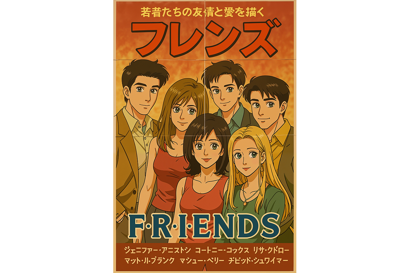 ai creation, friends japanese version, ai art, art, kanvas tablo