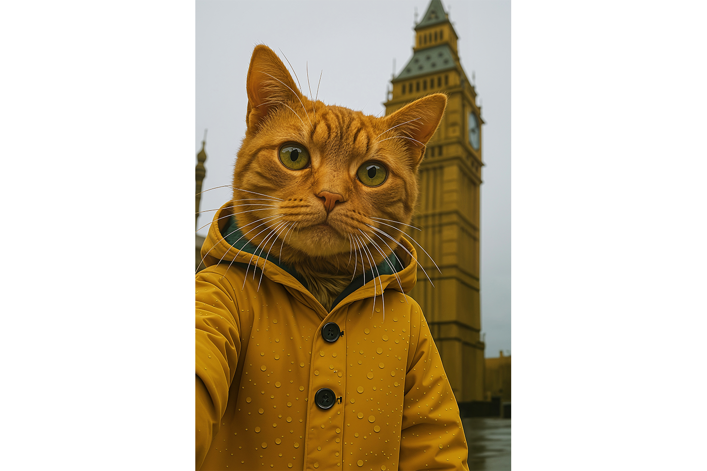ai creation, cat visits big ben, ai art, art, kanvas tablo