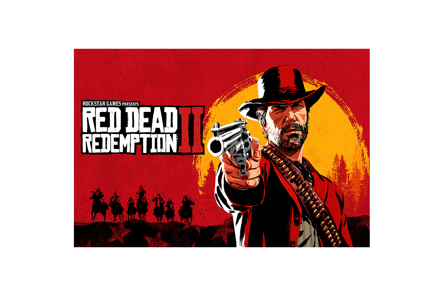 arthur morgan pointing a gun on the red dead redemption 2 cover art, gaming art, art, kanvas tablo