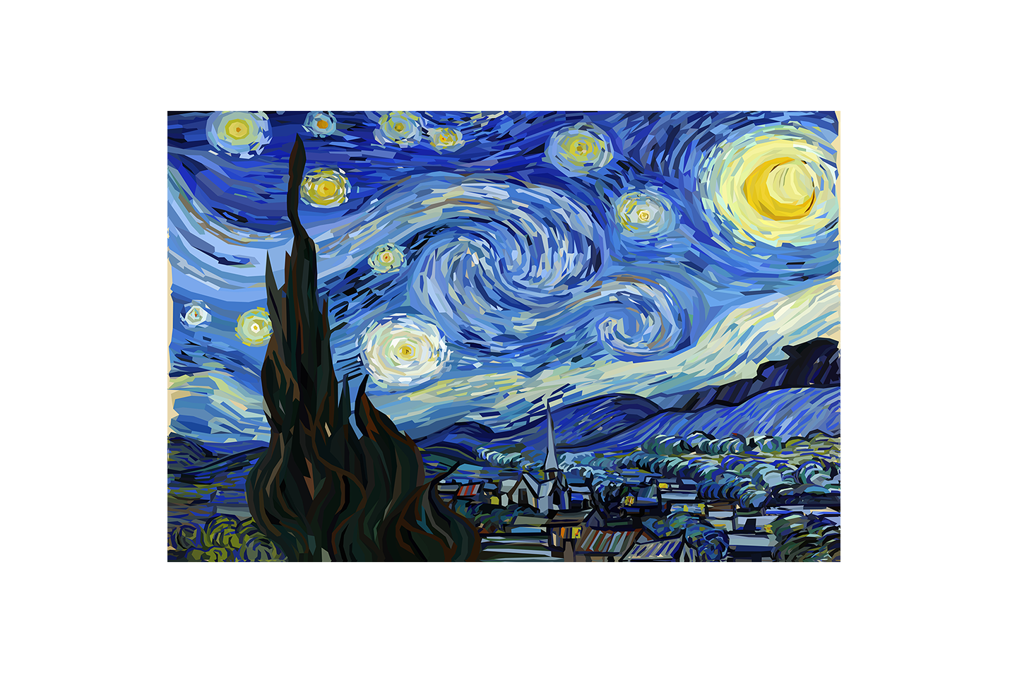 Vincent Van Gogh Yıldızlı Gece Efsanevi Sanat Kanvas Tablo