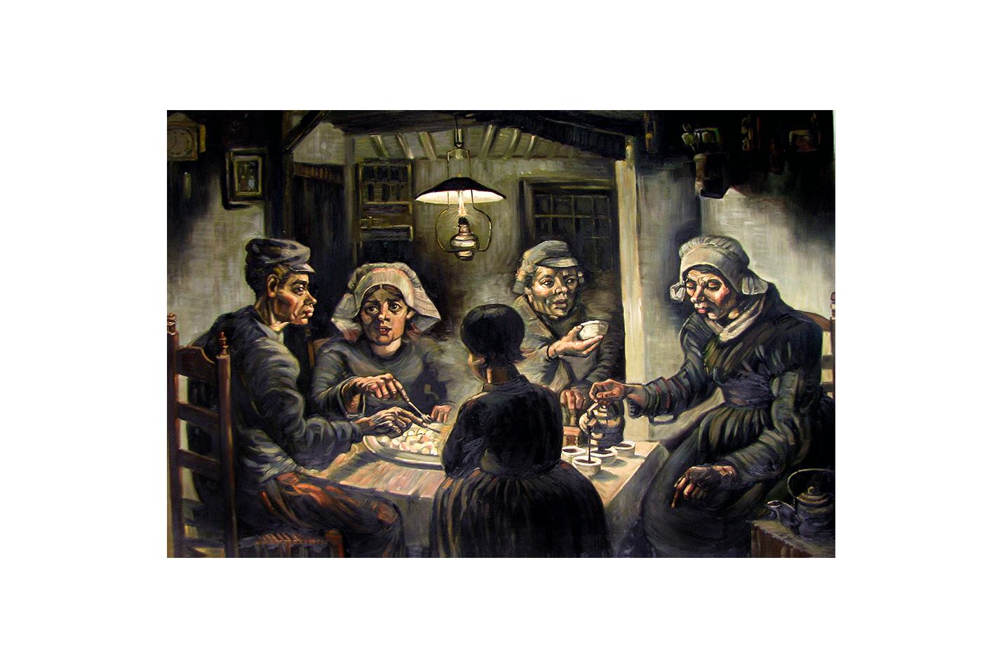 Vincent van Gogh'un İlk Başyapıtı Patates Yiyenler Realist Kanvas Tablo