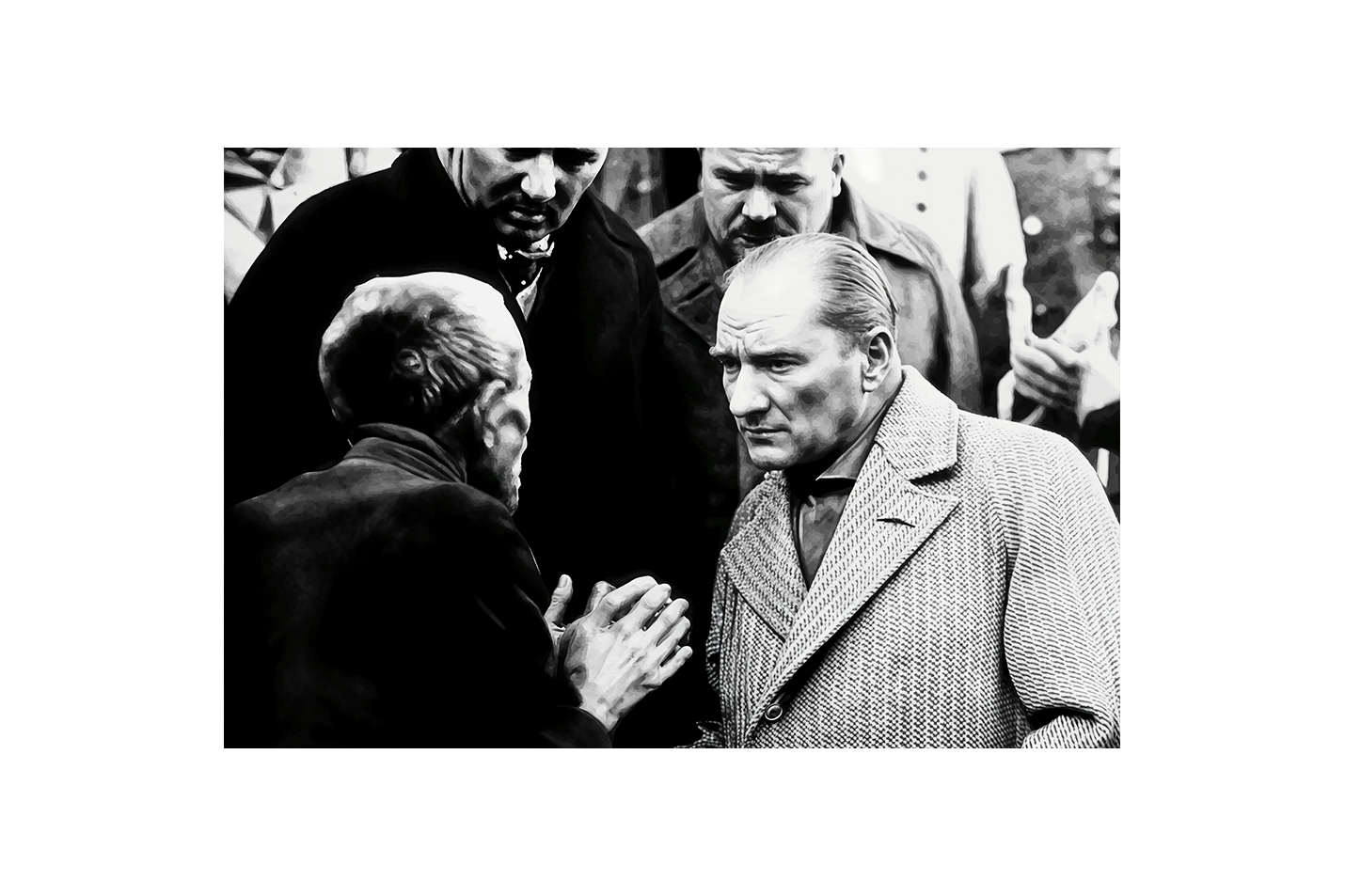 While Atatürk was listening to the citizen model 2, art, kanvas tablo