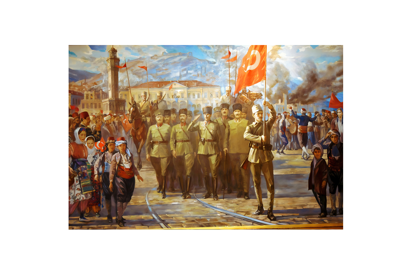 The Turkish Army's entry into Izmir, art, kanvas tablo