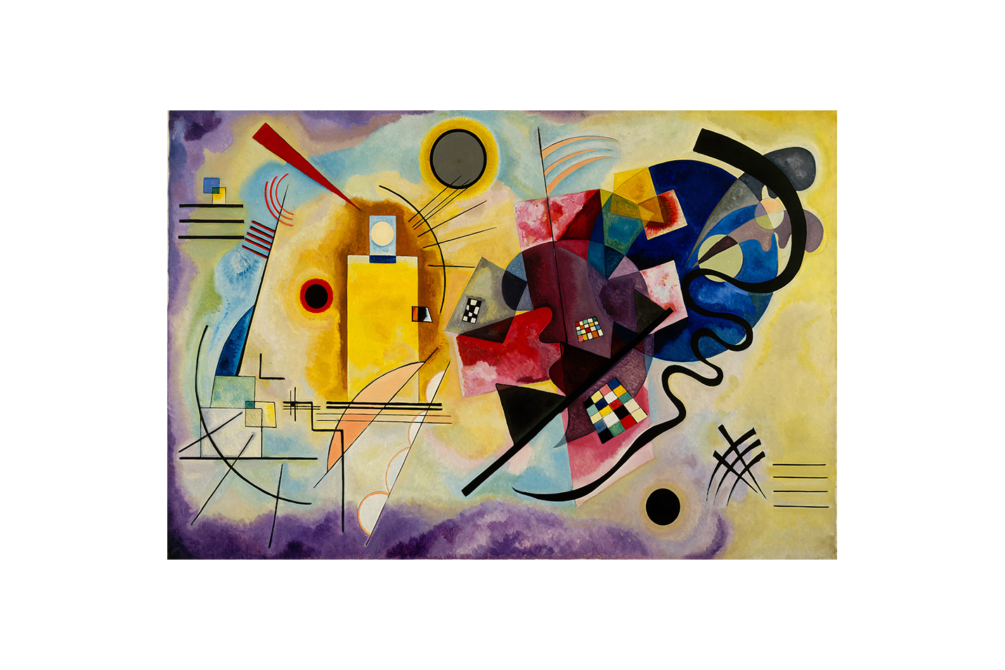 Wassily Kandinsky'nin Renk Teorisi Başyapıtı Sarı-Kırmızı-Mavi Kanvas Tablo