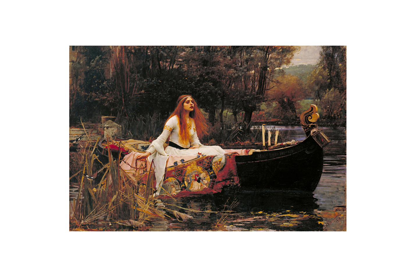 John William Waterhouse'un Romantik Başyapıtı Shalott Leydisi Prerafaelit Kanvas Tablo