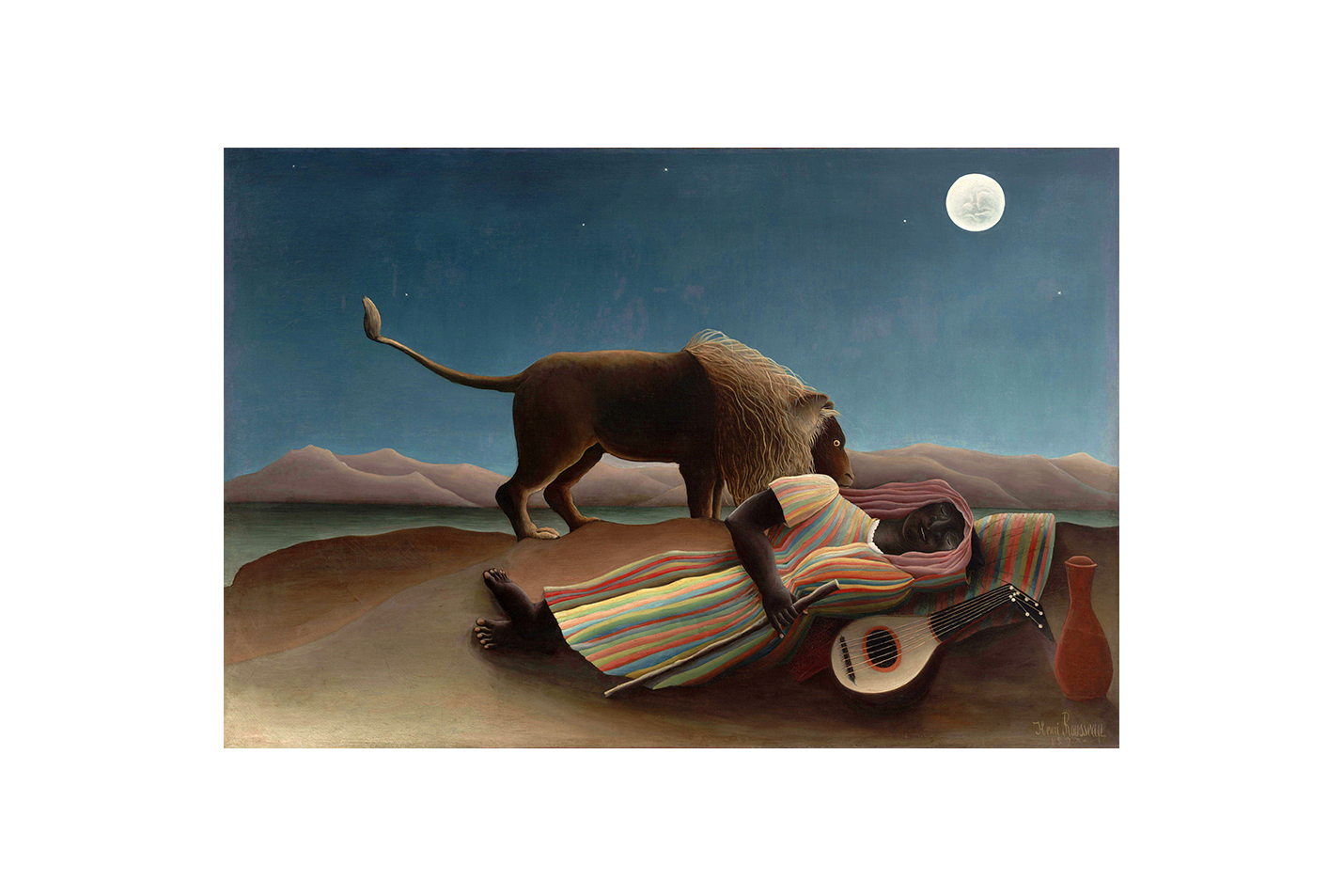 Henri Rousseau Uyuyan Çingene Naif Sanat Kanvas Tablo
