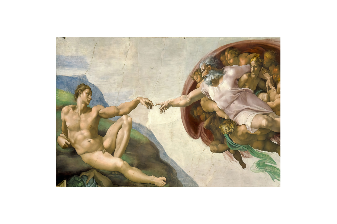 Michelangelo Adem'in Dokunuşu Eseri Rönesans Başyapıtı Kanvas Tablo