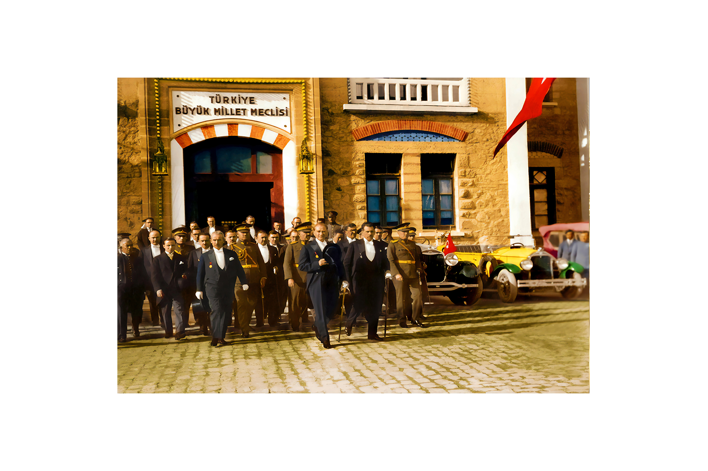 Atatürk leaving the Turkish Grand National Assembly, art, kanvas tablo