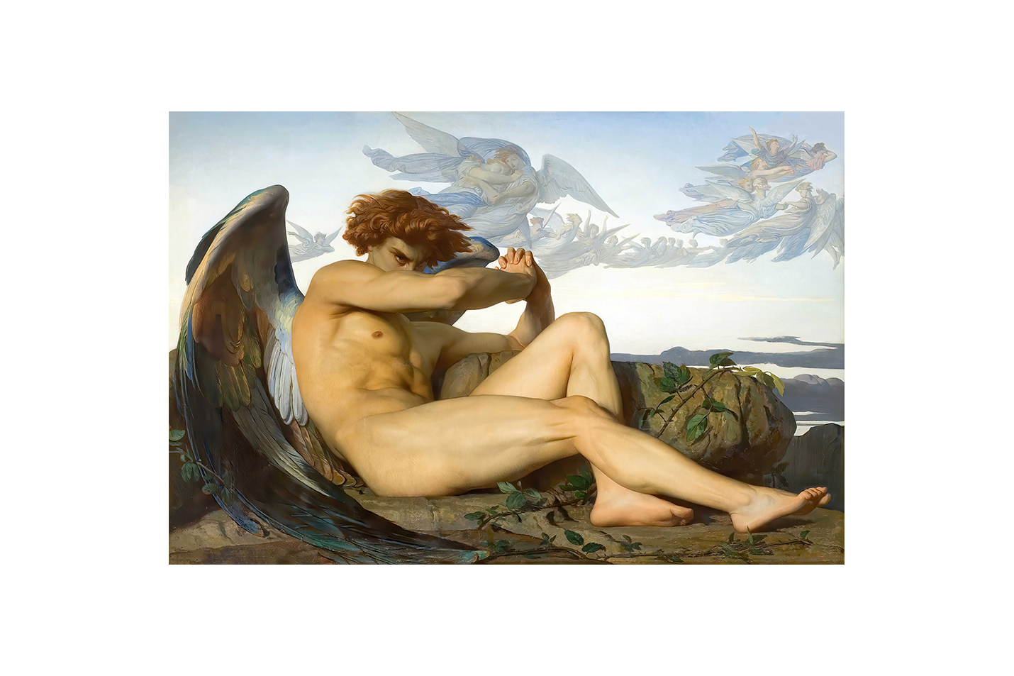 Alexandre Cabanel'in Asi Güzelliği Düşmüş Melek (Lucifer) Romantizm Akımı Kanvas Tablo