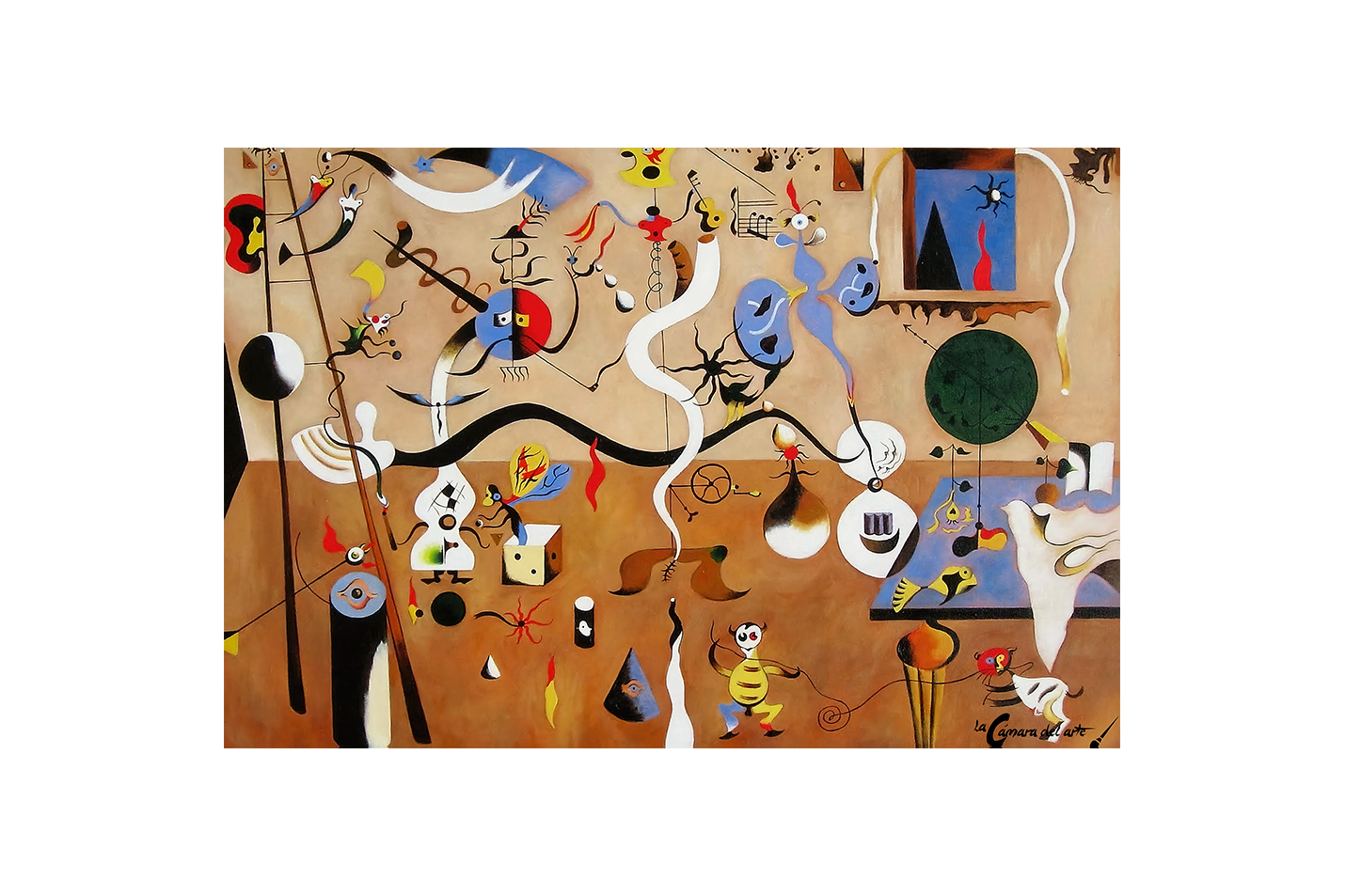 Joan Miró'nun Sürrealist Başyapıtı Harlequin'in Karnavalı (Carnaval d'Arlequin) Kanvas Tablo