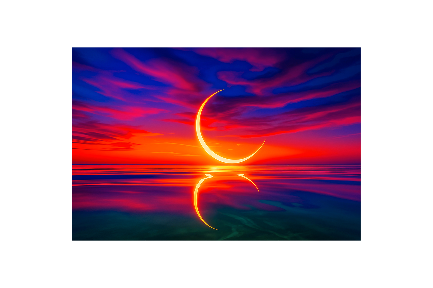 ai creation, reflection of nature and the sunset model 1, view, ai art, art, kanvas tablo
