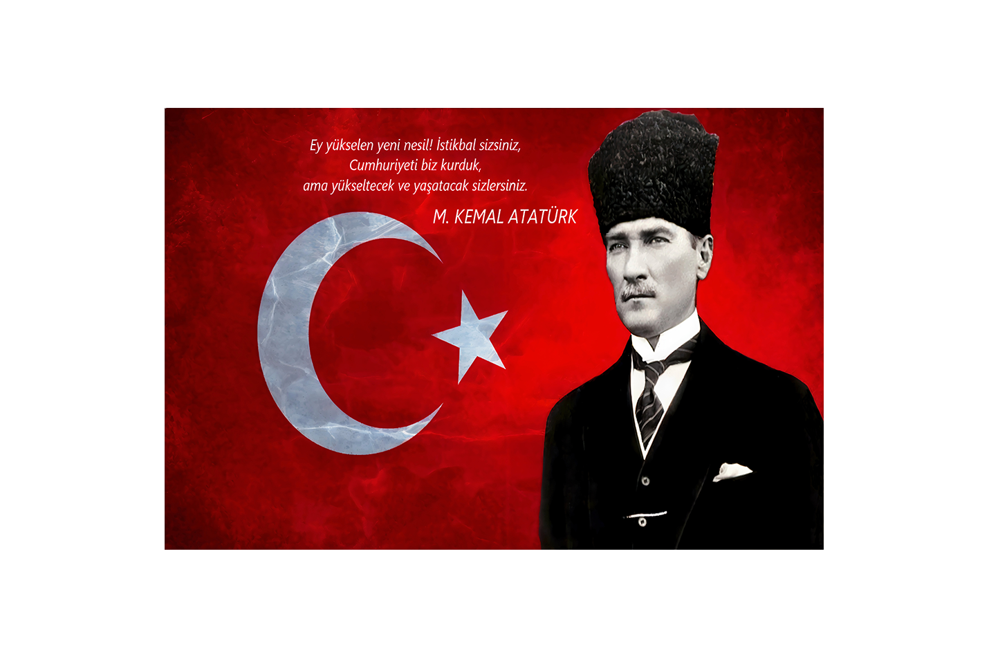 Turkish flag and Atatürk model 1, art, kanvas tablo