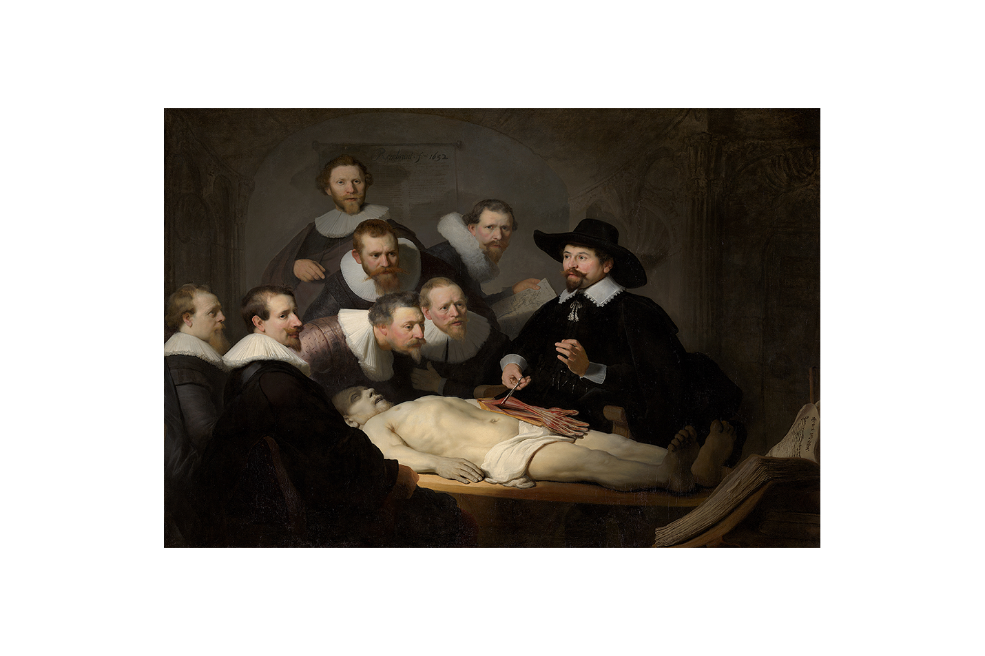 Rembrandt'ın Başyapıtı Doktor Tulp'un Anatomi Dersi Barok Sanatı Kanvas Tablo
