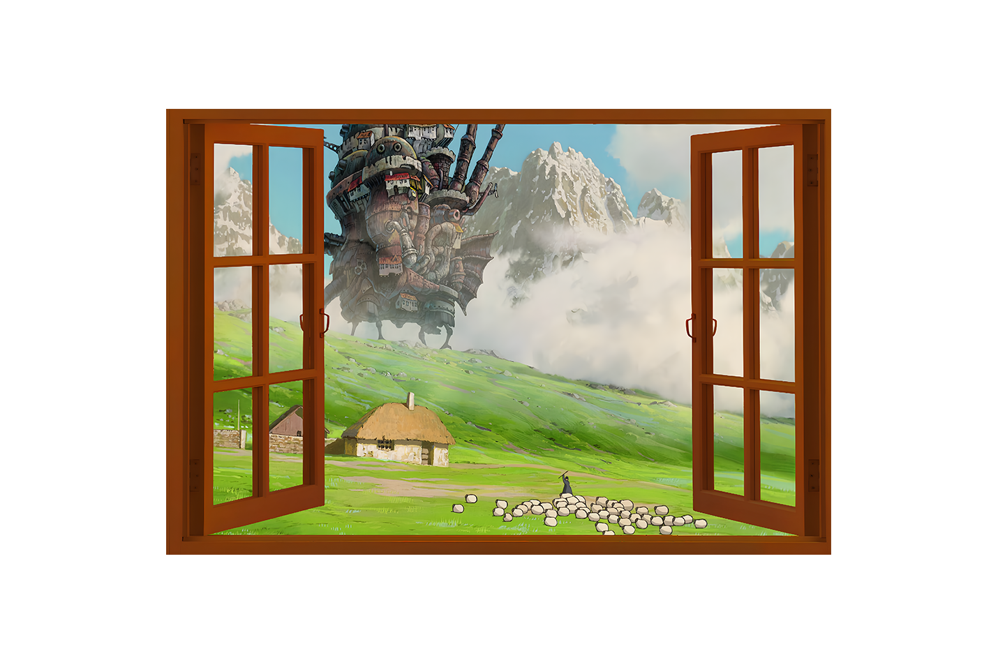 howls moving castle model 4, anime, studio ghibli theme, art, kanvas tablo