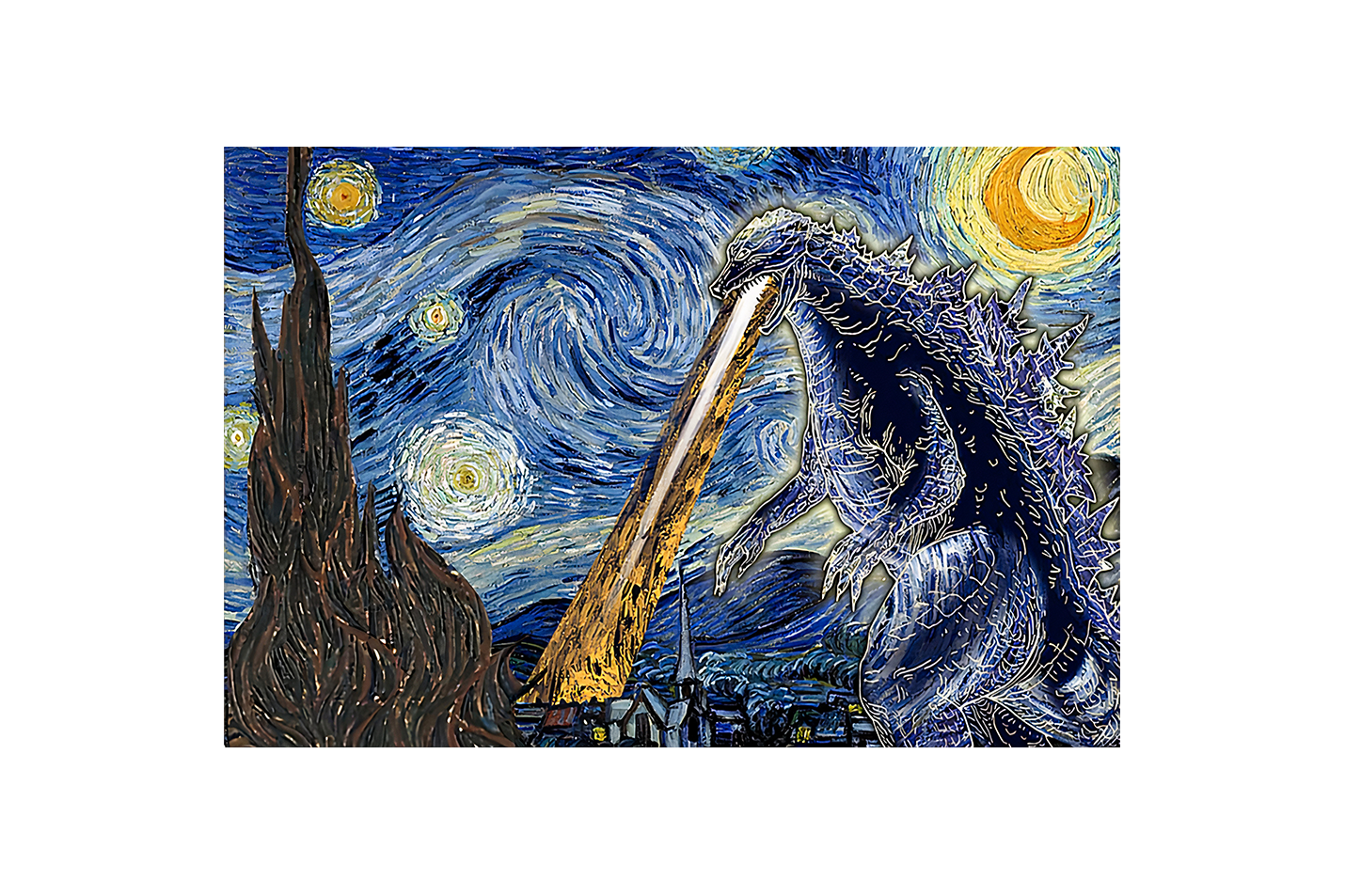 godzilla model 4, movies, art, kanvas tablo