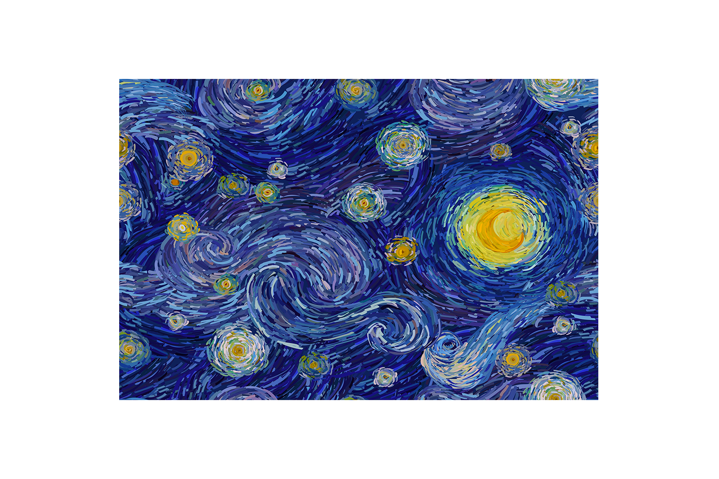 Van Gogh Yıldızlı Gece Sanatsal Dokunuş Kanvas Tablo