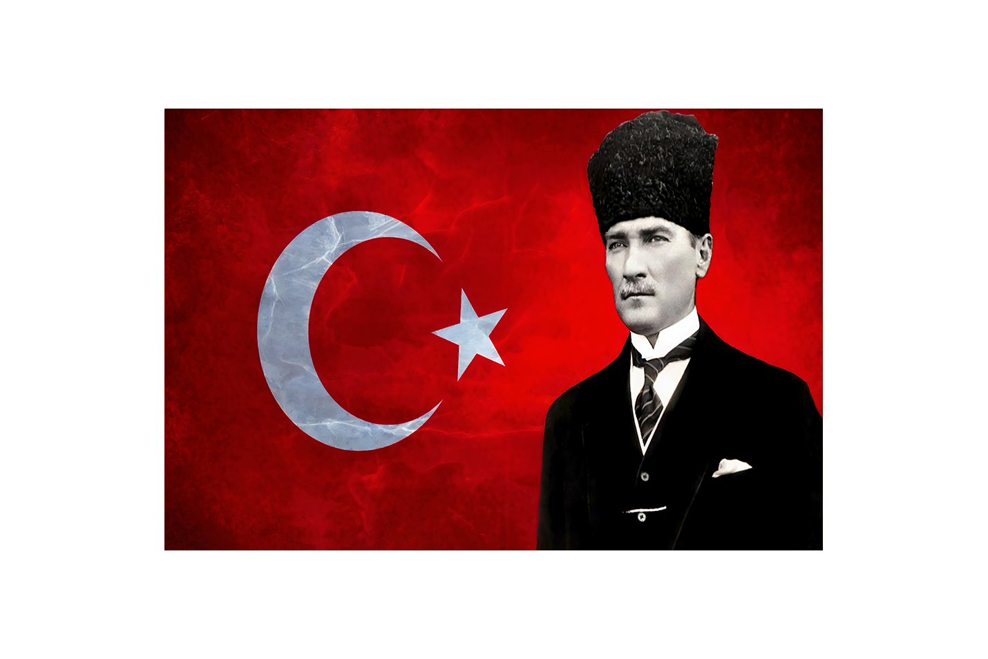 Turkish flag and Atatürk model 2, art, kanvas tablo