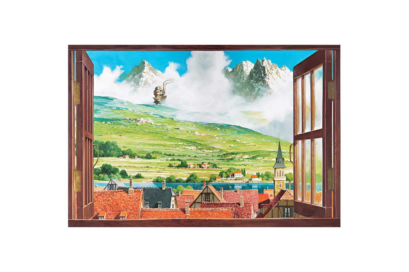 howls moving castle model 2, anime, studio ghibli theme, art, kanvas tablo