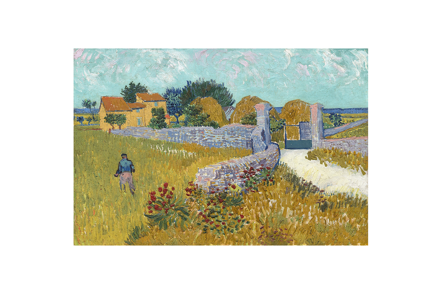 Vincent van Gogh'un Arles Dönemi Başyapıtı Provence'taki Çiftlik Evi Post-Empresyonist Kanvas Tablo