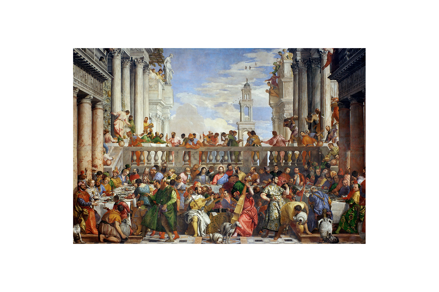 Paolo Veronese'nin Anıtsal Başyapıtı Kana'da Düğün Venedik Rönesansı Kanvas Tablo