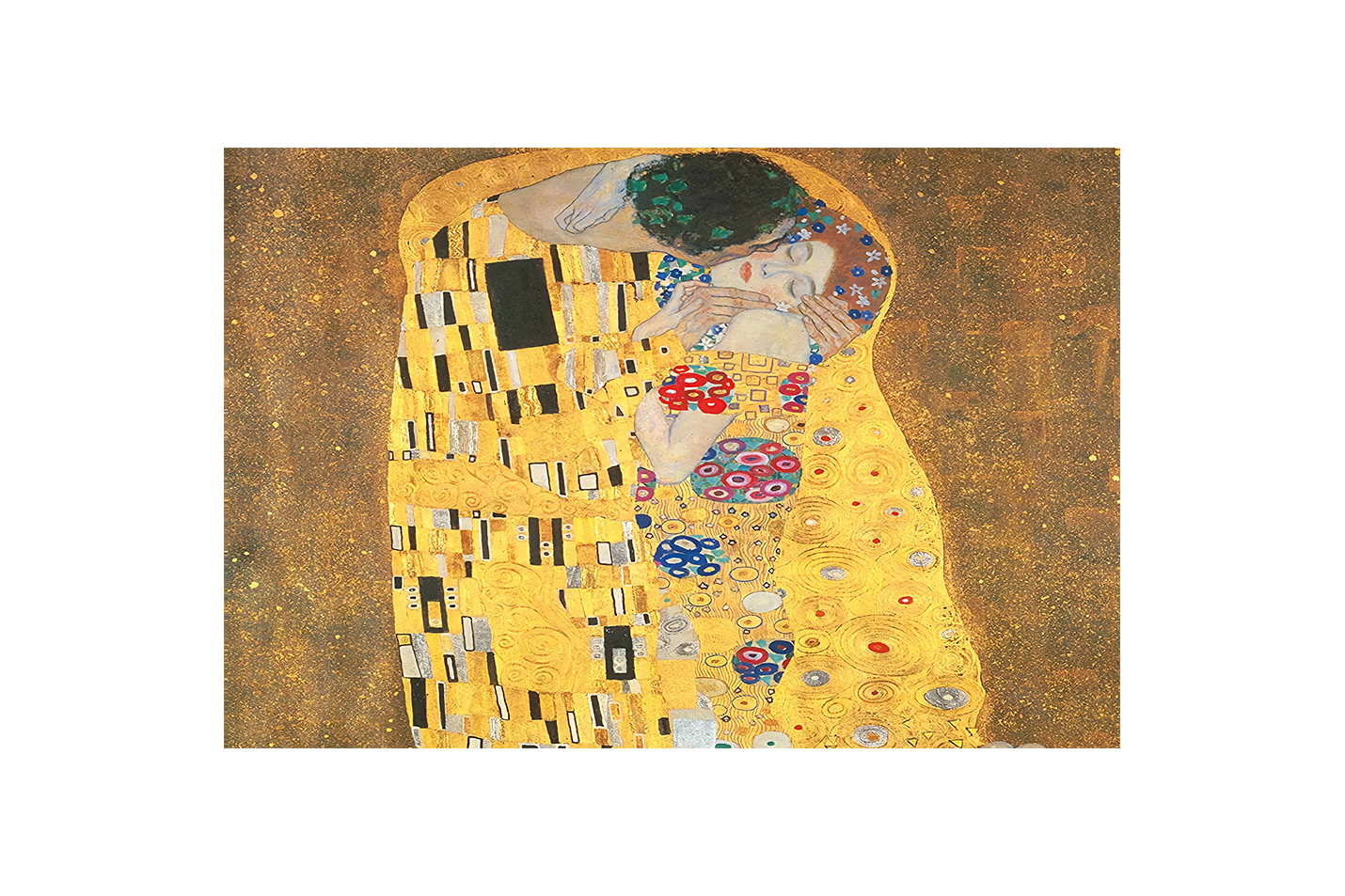 Gustav Klimt'in Altın Dönem Başyapıtı Öpücük (The Kiss) Art Nouveau Kanvas Tablo