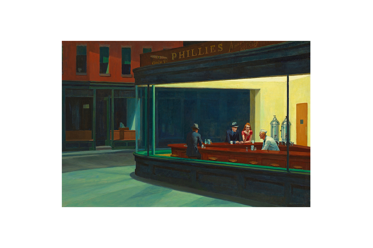 Edward Hopper'ın İkonik Başyapıtı Gece Kuşları (Nighthawks) Amerikan Realizmi Kanvas Tablo
