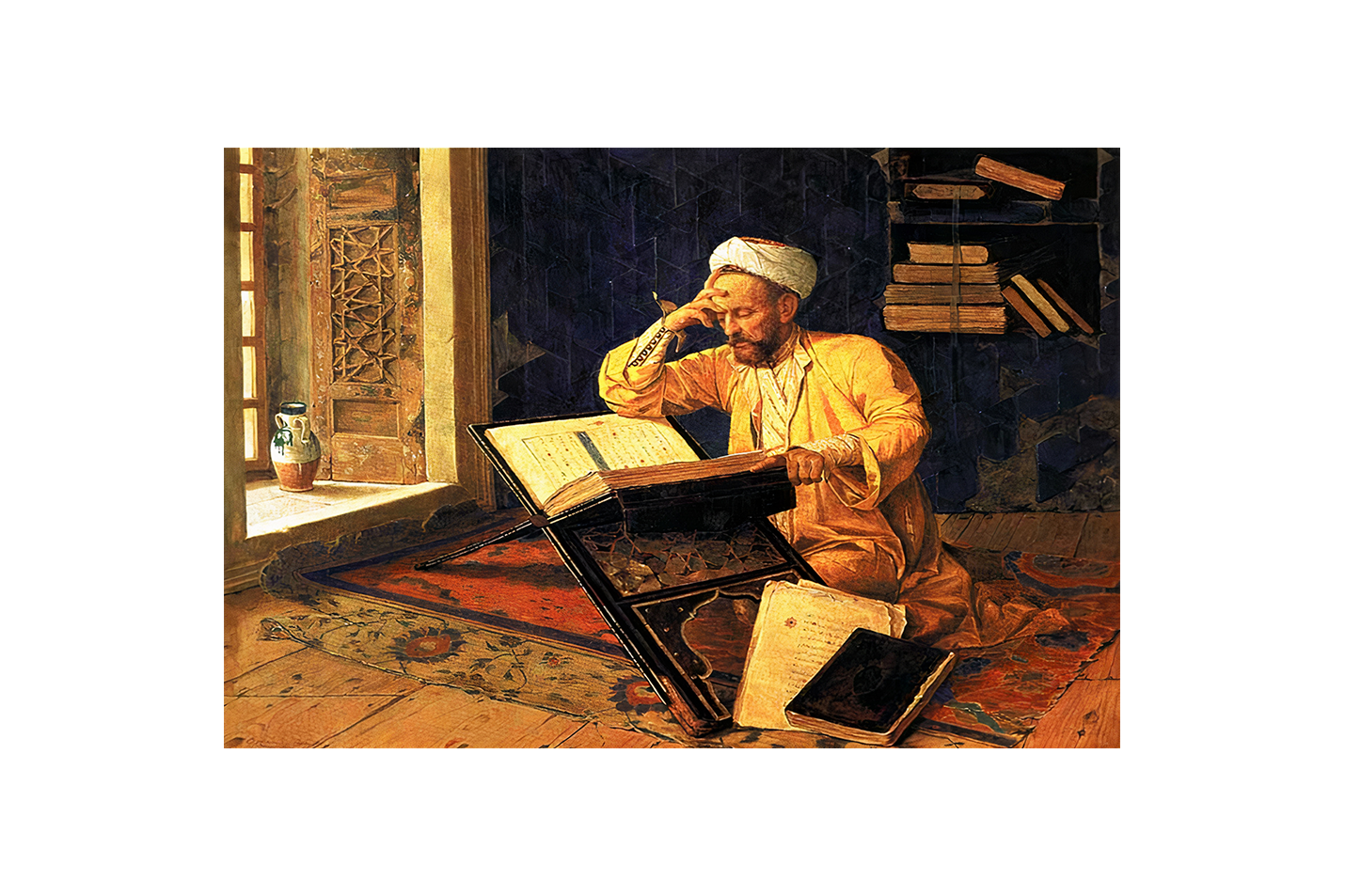 Osman Hamdi Bey'in İkonik Eseri Okuyan Alim Oryantalist Kanvas Tablo