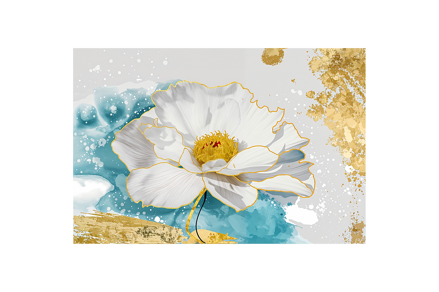 flower motif, medium light colorful, art, kanvas tablo