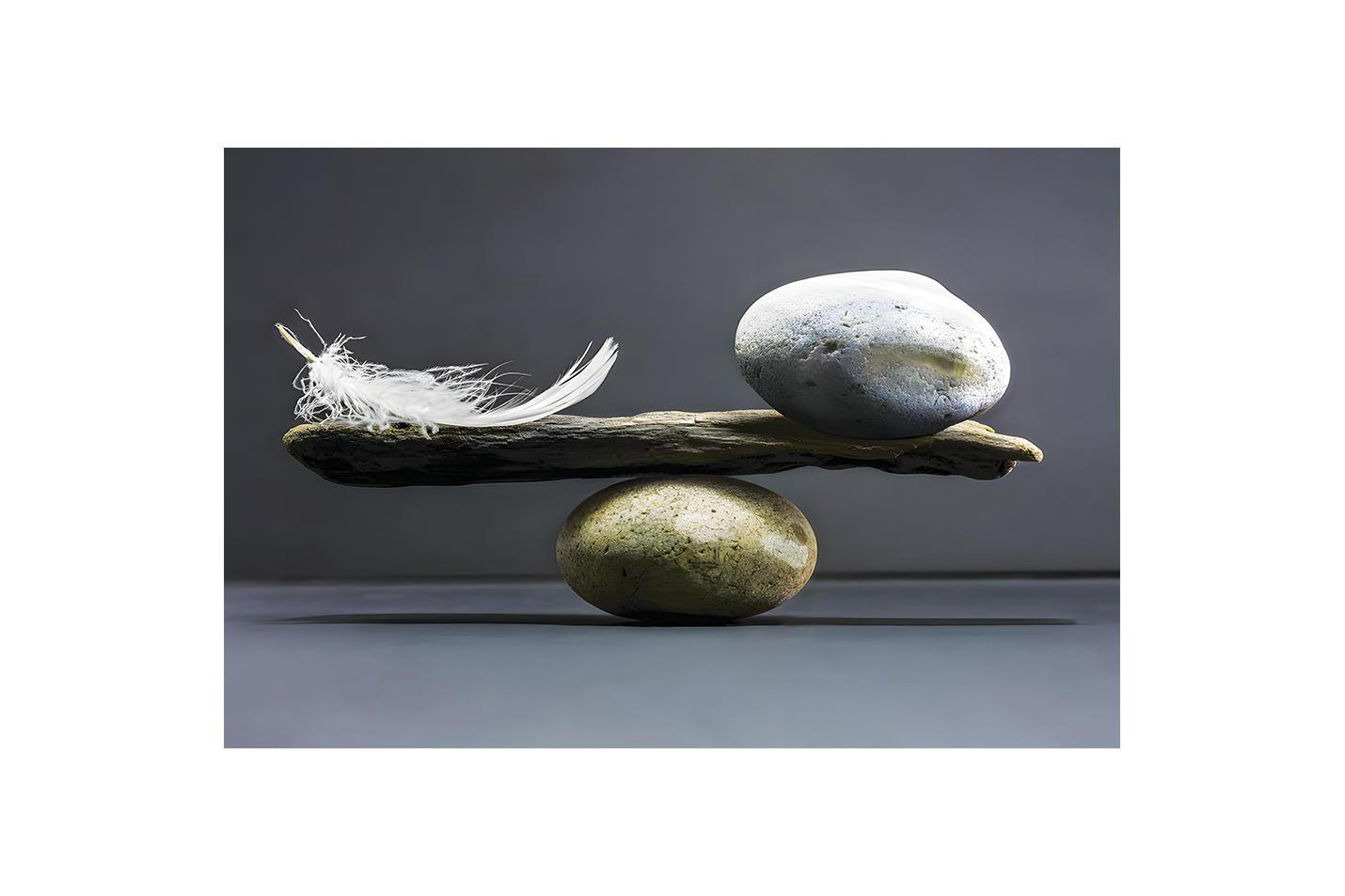 feather/stone relationship, art, kanvas tablo