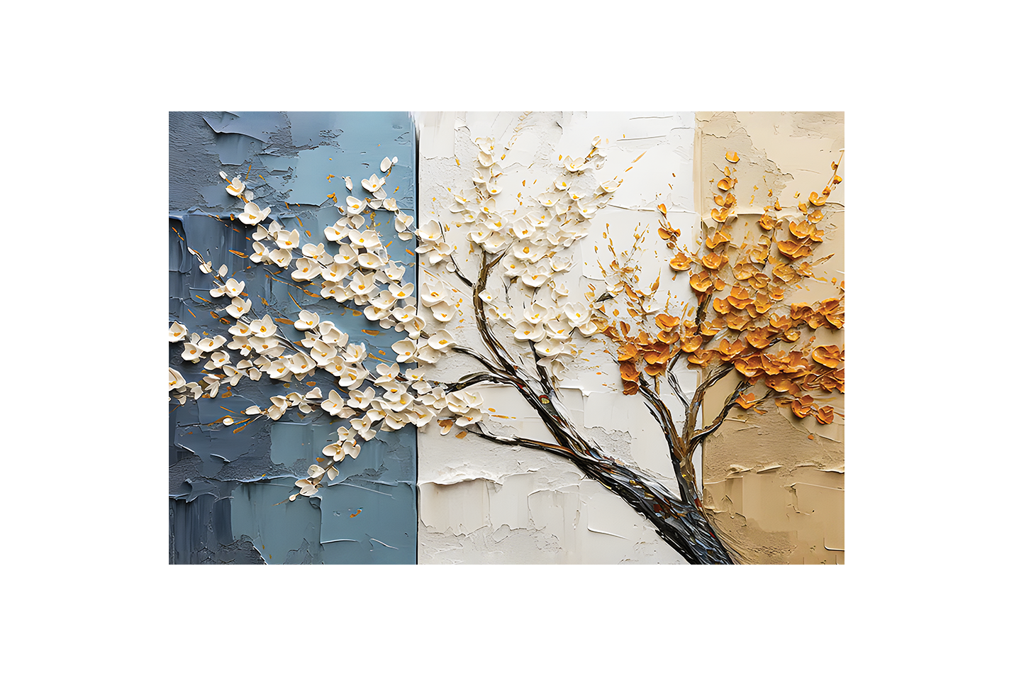 flower motif, 3 light colors, art, kanvas tablo