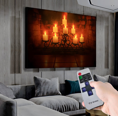 Oda Mumları Model 10 – Uzaktan Kumandalı LED Işıklı Kanvas Tablo