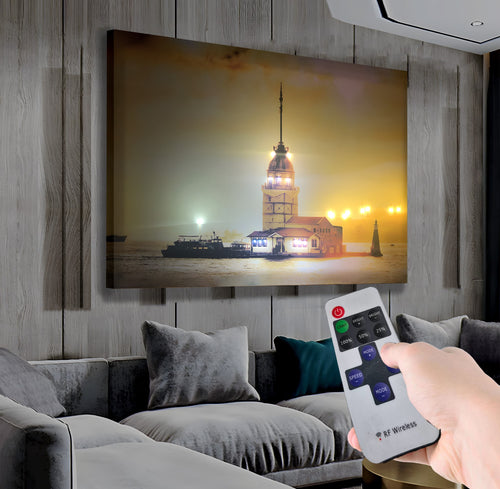 Kız Kulesi – Uzaktan Kumandalı LED Işıklı Kanvas Tablo