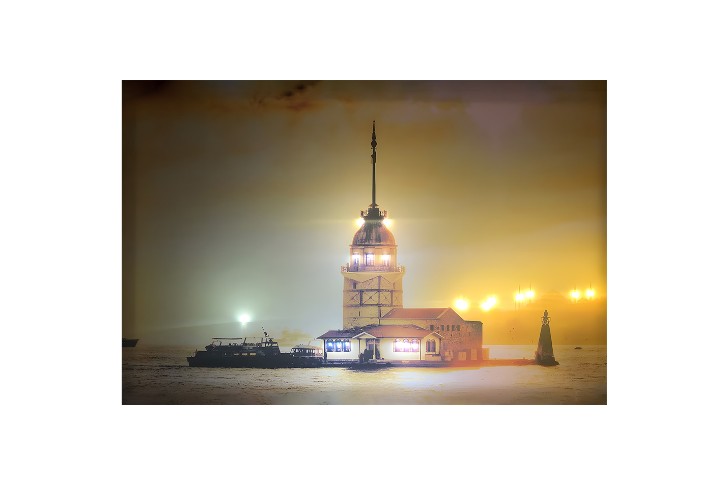 Kız Kulesi – Uzaktan Kumandalı LED Işıklı Kanvas Tablo