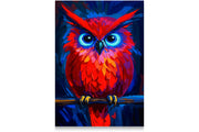 ai creation, red flamboyant owl, ai art, art, kanvas tablo