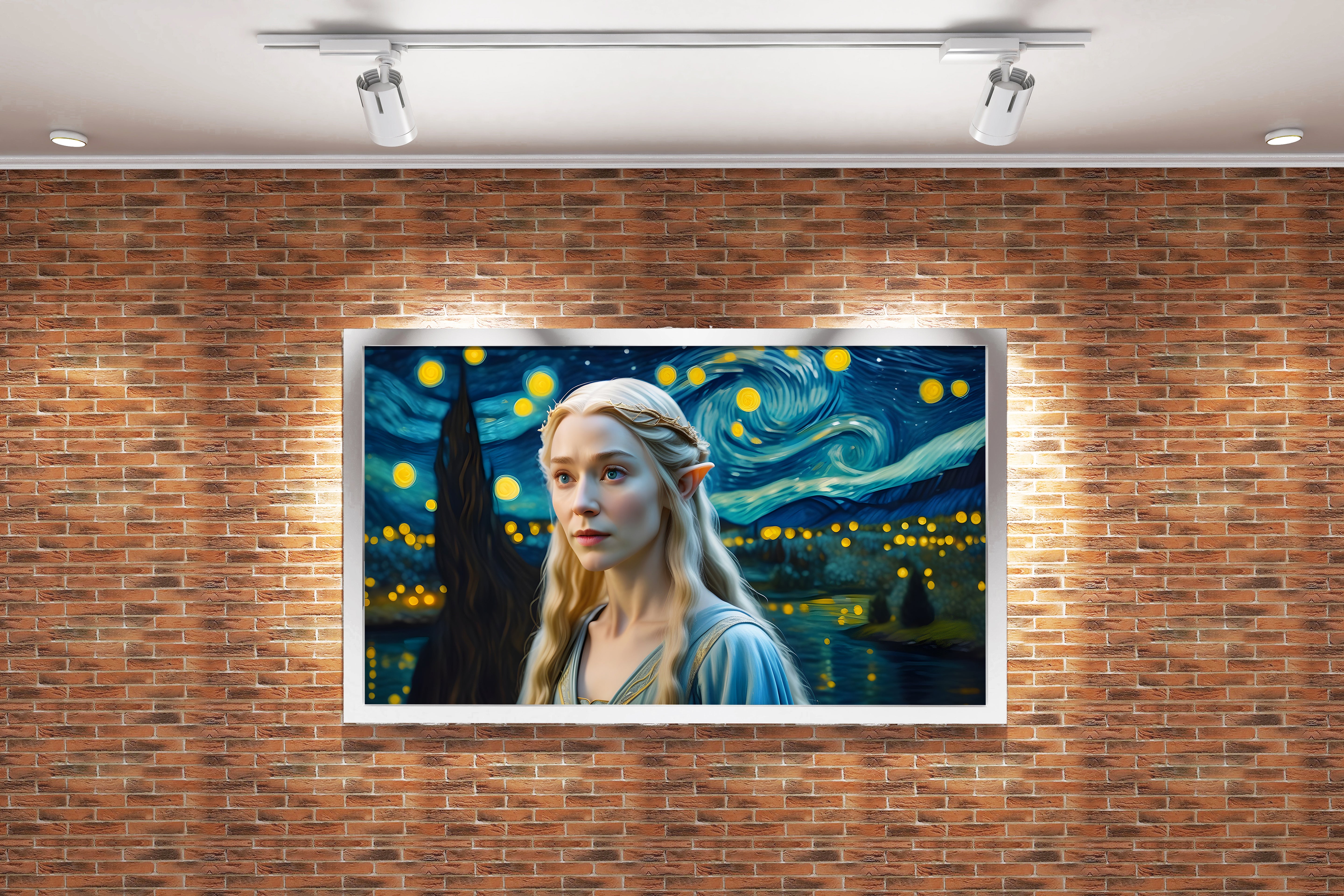 ai creation, lotr galadriel, ai art, art, kanvas tablo