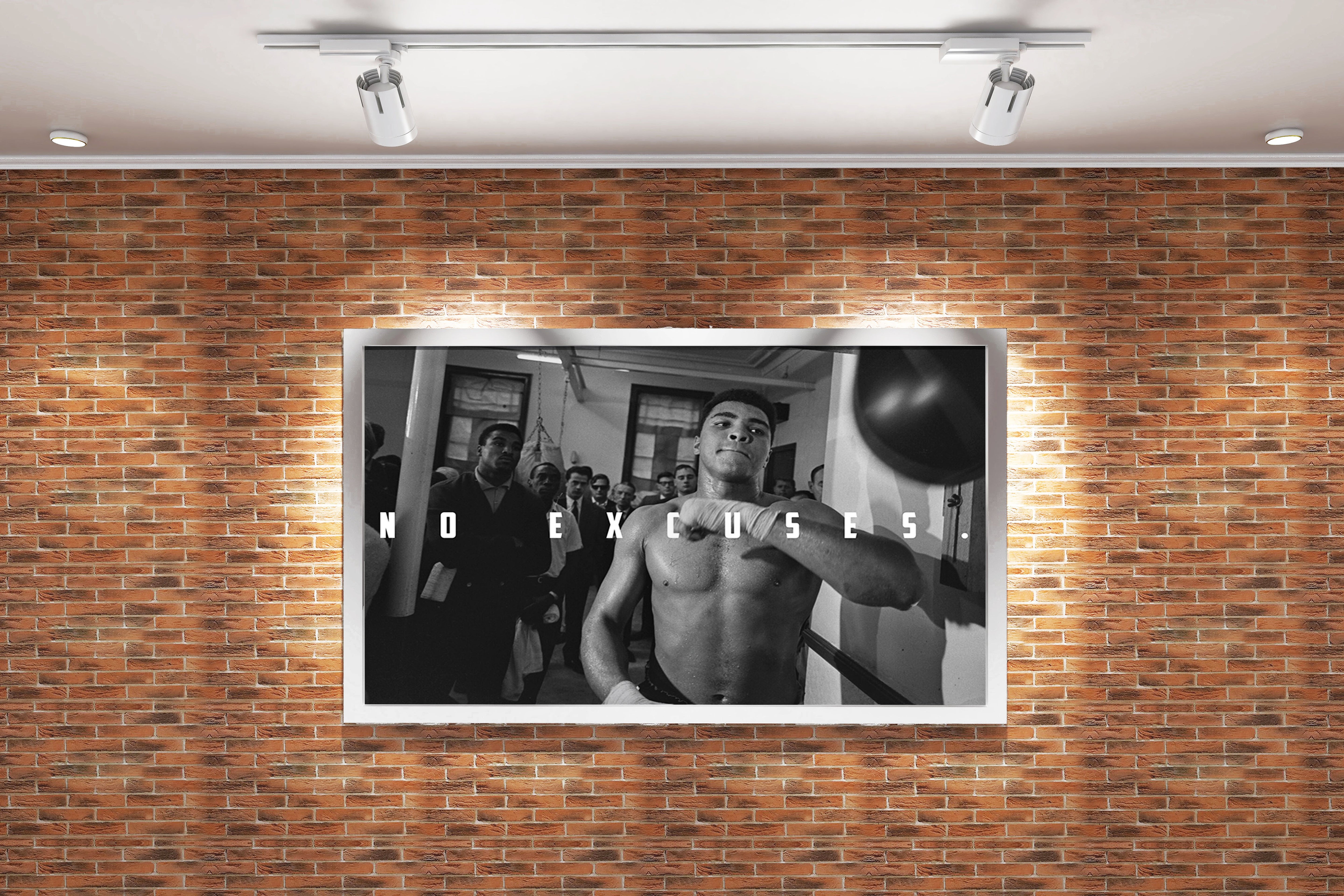 Muhammad Ali, no excuses, quote, art, kanvas tablo
