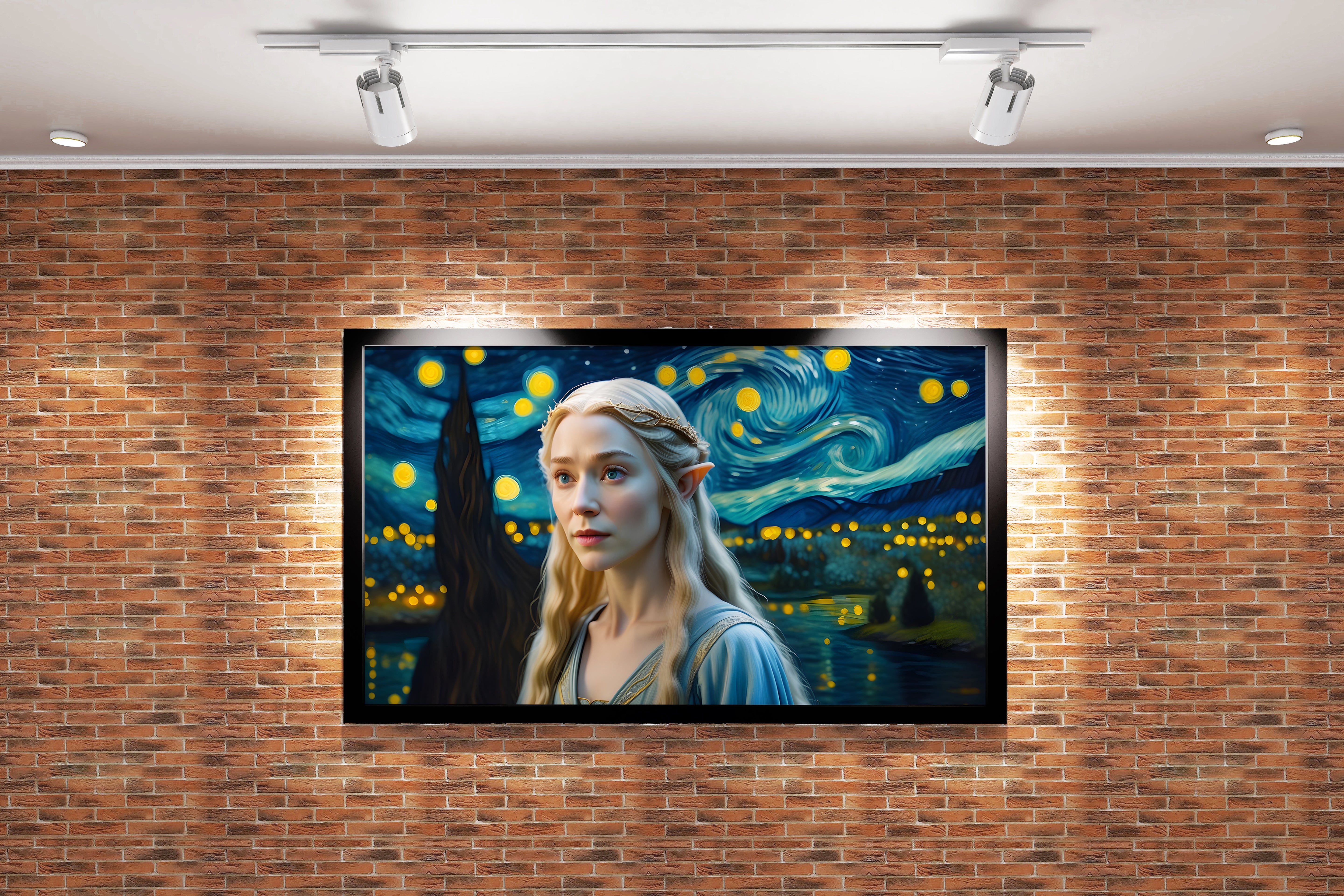 ai creation, lotr galadriel, ai art, art, kanvas tablo