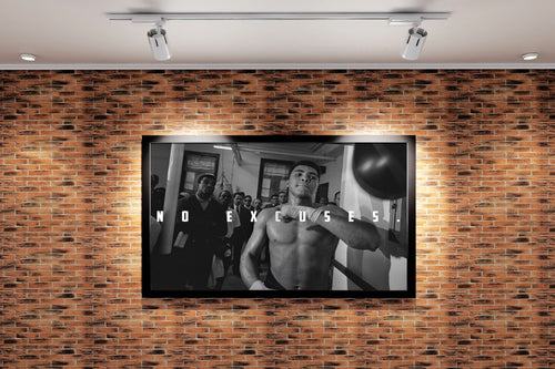 Muhammad Ali, no excuses, quote, art, kanvas tablo