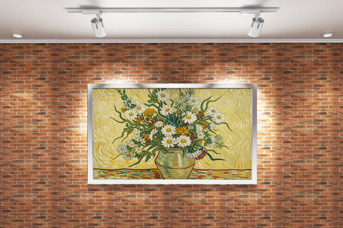 flower motif, flowers in a vase van gogh themed, art, kanvas tablo