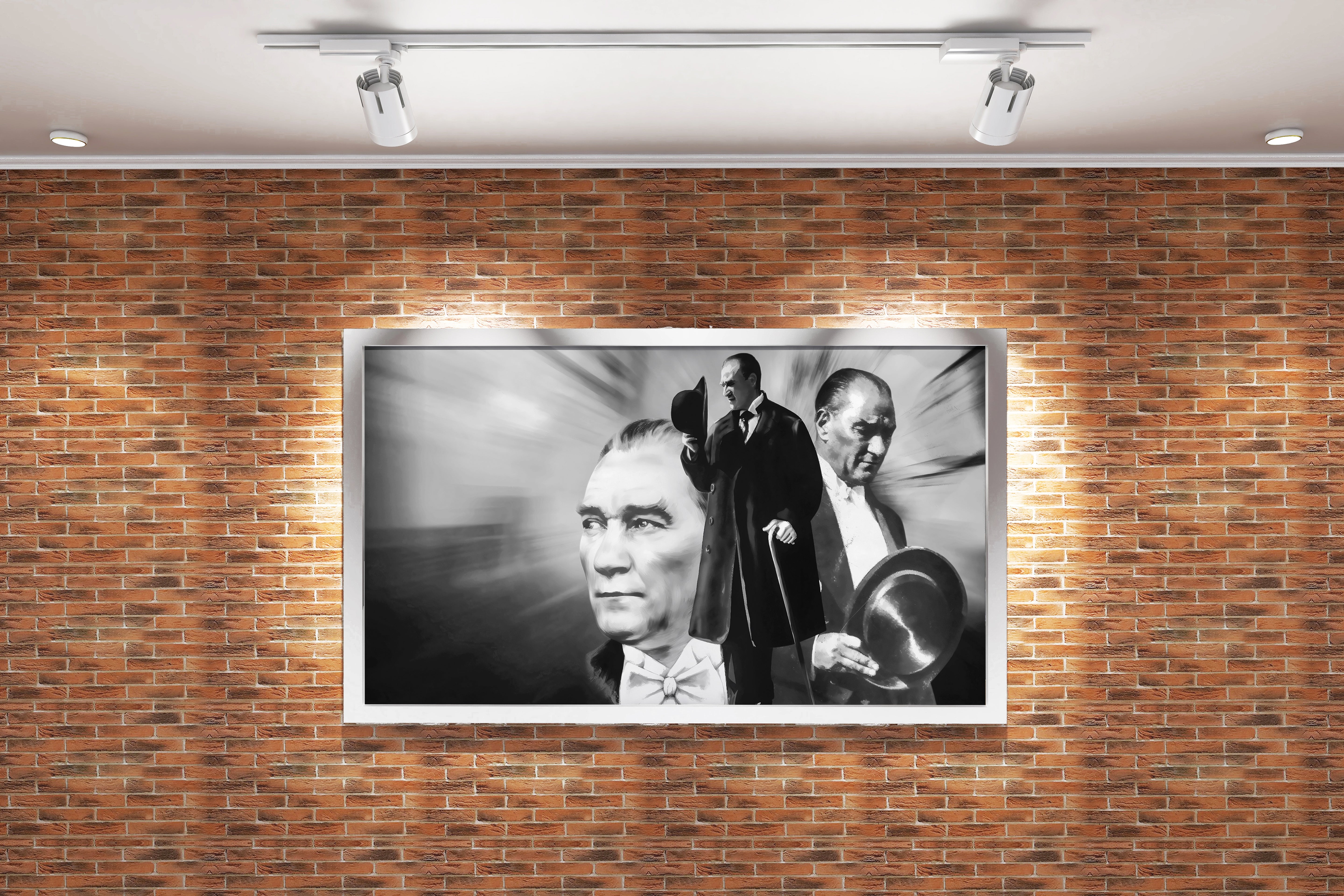 Atatürk monochrome model 1, art, kanvas tablo